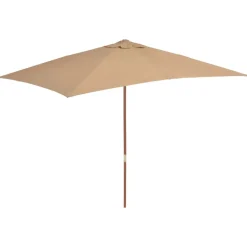 MAISON EXCLUSIVE - Parasol d'extérieur avec mât en bois 200 x 300 cm taupe