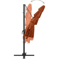 MAISON EXCLUSIVE - Parasol de jardin à 4 niveaux avec mât en aluminium terre cuite