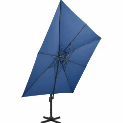 MAISON EXCLUSIVE - Parasol de jardin en porte-à-faux avec double toit bleu azur
