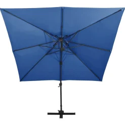 MAISON EXCLUSIVE - Parasol de jardin en porte-à-faux avec double toit bleu azur
