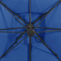 MAISON EXCLUSIVE - Parasol de jardin en porte-à-faux avec double toit bleu azur