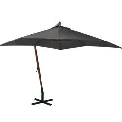 MAISON EXCLUSIVE - Parasol de jardin suspendu avec mât anthracite bois de sapin