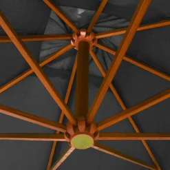 MAISON EXCLUSIVE - Parasol de jardin suspendu avec mât anthracite bois de sapin