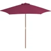 MAISON EXCLUSIVE - Parasol d'extérieur avec mât en bois 270 cm rouge bordeaux