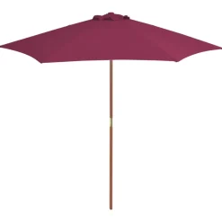 MAISON EXCLUSIVE - Parasol d'extérieur avec mât en bois 270 cm rouge bordeaux