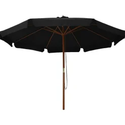 MAISON EXCLUSIVE - Parasol d'extérieur avec mât en bois 330 cm noir
