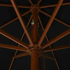 MAISON EXCLUSIVE - Parasol d'extérieur avec mât en bois 330 cm noir