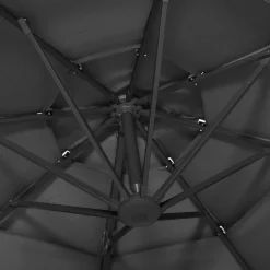 MAISON EXCLUSIVE - Parasol de jardin à 4 niveaux avec mât en aluminium anthracite