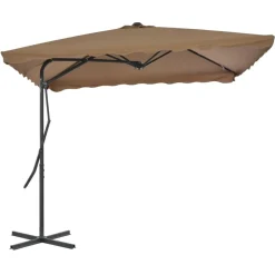 MAISON EXCLUSIVE - Parasol d'extérieur avec poteau en acier 250 x 250 cm taupe