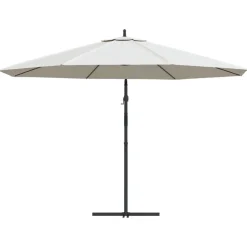 MAISON EXCLUSIVE - Parasol de jardin en porte-à-faux 3,5 m blanc sable