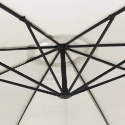MAISON EXCLUSIVE - Parasol de jardin en porte-à-faux 3,5 m blanc sable