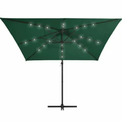 MAISON EXCLUSIVE - Parasol de jardin en porte-à-faux lumières led et mât en acier