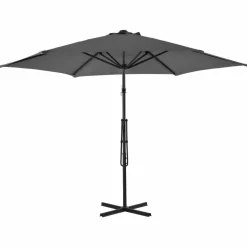 MAISON EXCLUSIVE - Parasol d'extérieur avec poteau en acier 300 cm anthracite