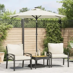 MAISON EXCLUSIVE - Parasol de jardin avec mât en acier blanc 225x225x212 cm