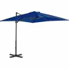 MAISON EXCLUSIVE - Parasol de jardin en porte-à-faux mât en aluminium bleu azuré