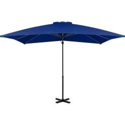 MAISON EXCLUSIVE - Parasol de jardin en porte-à-faux mât en aluminium bleu azuré
