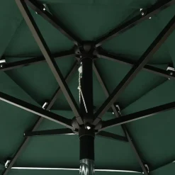 MAISON EXCLUSIVE - Parasol de jardin à 3 niveaux avec mât en aluminium vert 2 m