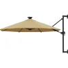 MAISON EXCLUSIVE - Parasol mural de jardin avec led 300 cm taupe