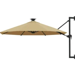 MAISON EXCLUSIVE - Parasol mural de jardin avec led 300 cm taupe