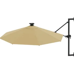 MAISON EXCLUSIVE - Parasol mural de jardin avec led 300 cm taupe