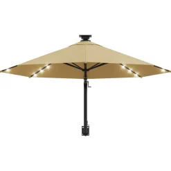 MAISON EXCLUSIVE - Parasol mural de jardin avec led 300 cm taupe