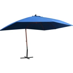 MAISON EXCLUSIVE - Parasol suspendu avec mât en bois 400x300 cm bleu