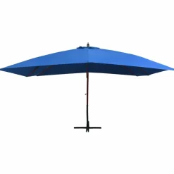 MAISON EXCLUSIVE - Parasol suspendu avec mât en bois 400x300 cm bleu