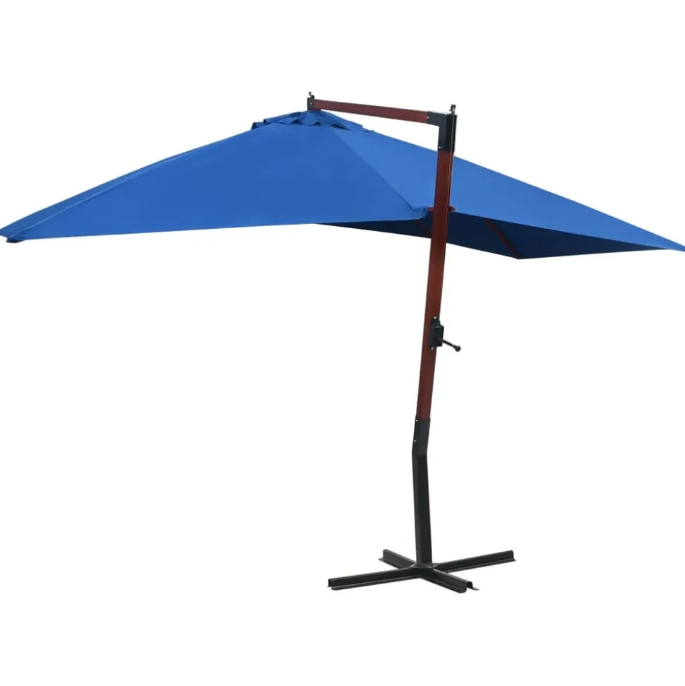 MAISON EXCLUSIVE - Parasol suspendu avec mât en bois 400x300 cm bleu