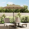 MAISON EXCLUSIVE - Parasol d'extérieur avec led et mât en acier 300 cm taupe