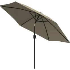 MAISON EXCLUSIVE - Parasol d'extérieur avec led et mât en acier 300 cm taupe