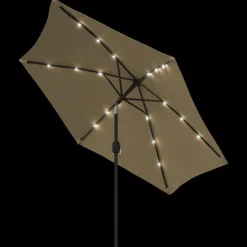 MAISON EXCLUSIVE - Parasol d'extérieur avec led et mât en acier 300 cm taupe
