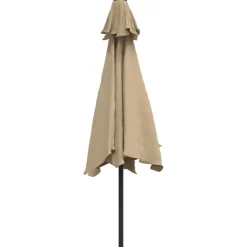 MAISON EXCLUSIVE - Parasol d'extérieur avec led et mât en acier 300 cm taupe