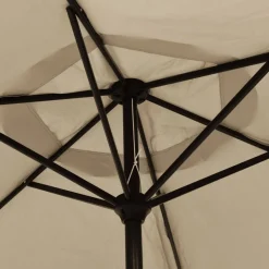 MAISON EXCLUSIVE - Parasol d'extérieur avec led et mât en acier 300 cm taupe