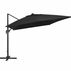 MAISON EXCLUSIVE - Parasol déporté avec lumières led aluminium 400x300 cm noir