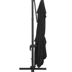 MAISON EXCLUSIVE - Parasol déporté avec lumières led aluminium 400x300 cm noir