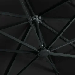 MAISON EXCLUSIVE - Parasol déporté avec lumières led aluminium 400x300 cm noir