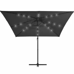 MAISON EXCLUSIVE - Parasol de jardin en porte-à-faux lumières led et mât en acier