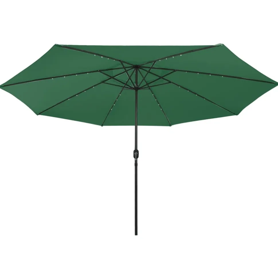 MAISON EXCLUSIVE - Parasol de jardin avec lumières led et mât en métal 400 cm vert