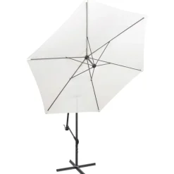 MAISON EXCLUSIVE - Parasol de jardin en porte-à-faux 3 m blanc sable
