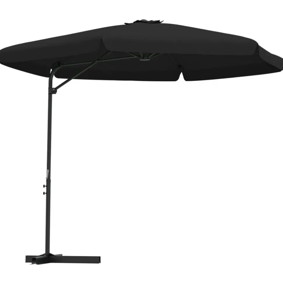 MAISON EXCLUSIVE - Parasol de jardin avec mât en acier 300 cm noir
