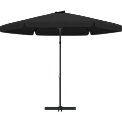 MAISON EXCLUSIVE - Parasol de jardin avec mât en acier 300 cm noir