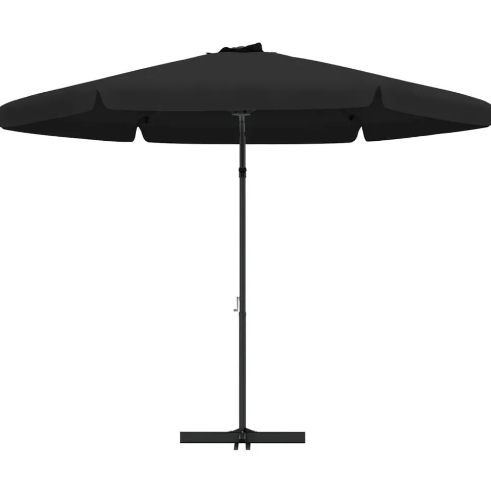 MAISON EXCLUSIVE - Parasol de jardin avec mât en acier 300 cm noir