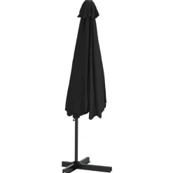 MAISON EXCLUSIVE - Parasol de jardin avec mât en acier 300 cm noir