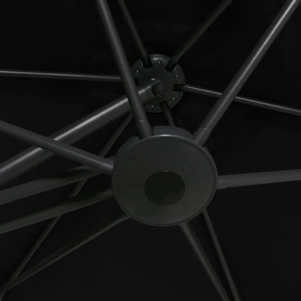 MAISON EXCLUSIVE - Parasol de jardin avec mât en acier 300 cm noir