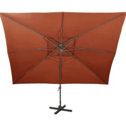 MAISON EXCLUSIVE - Parasol de jardin en porte-à-faux avec double toit terre cuite