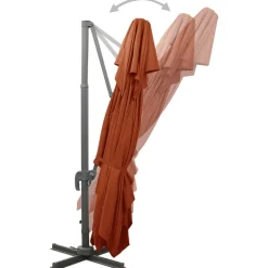 MAISON EXCLUSIVE - Parasol de jardin en porte-à-faux avec double toit terre cuite