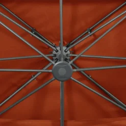 MAISON EXCLUSIVE - Parasol de jardin en porte-à-faux avec double toit terre cuite