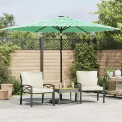 MAISON EXCLUSIVE - Parasol de jardin avec mât en acier vert 288x288x225 cm