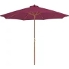 MAISON EXCLUSIVE - Parasol d'extérieur avec mât en bois 300 cm rouge bordeaux
