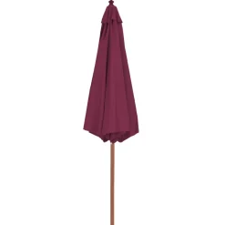 MAISON EXCLUSIVE - Parasol d'extérieur avec mât en bois 300 cm rouge bordeaux